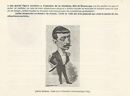 LAMINA 2914: Julian Romea. Caricatura hecha por Cilla