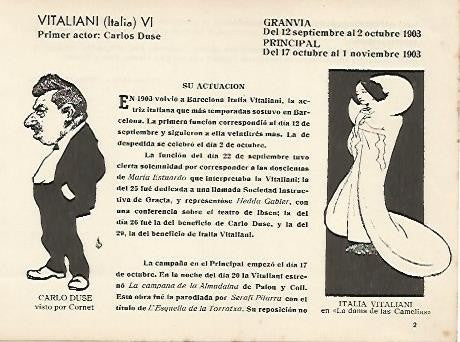 LAMINA 2926: Carlo Duse e Italia Vitaliani