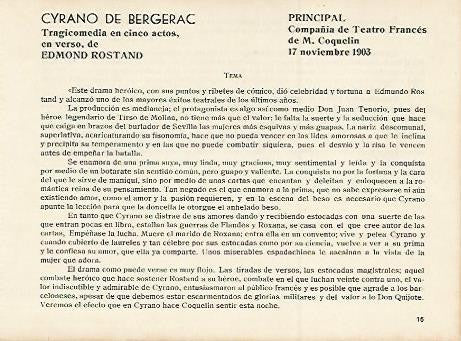 LAMINA 2940: Argumento de Cyrano de Bergerac. Principal 17 noviembre 1903