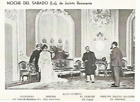 LAMINA 2972: Escena del Acto cuarto de La Noche del Sabado de Jacinto Benavente