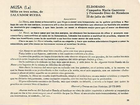 LAMINA 2983: Argumento y criticas de La Musa. El Dorado 23 julio de 1903