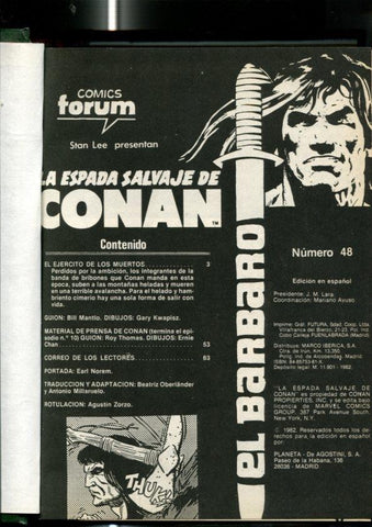 La Espada Salvaje de Conan primera edicion tomo verde  numerado en lomo XIII