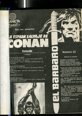La Espada Salvaje de Conan primera edicion tomo verde  numerado en lomo XI