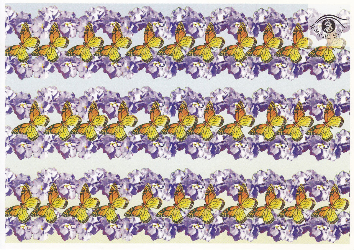 Postal 61055: mariposas y flores.