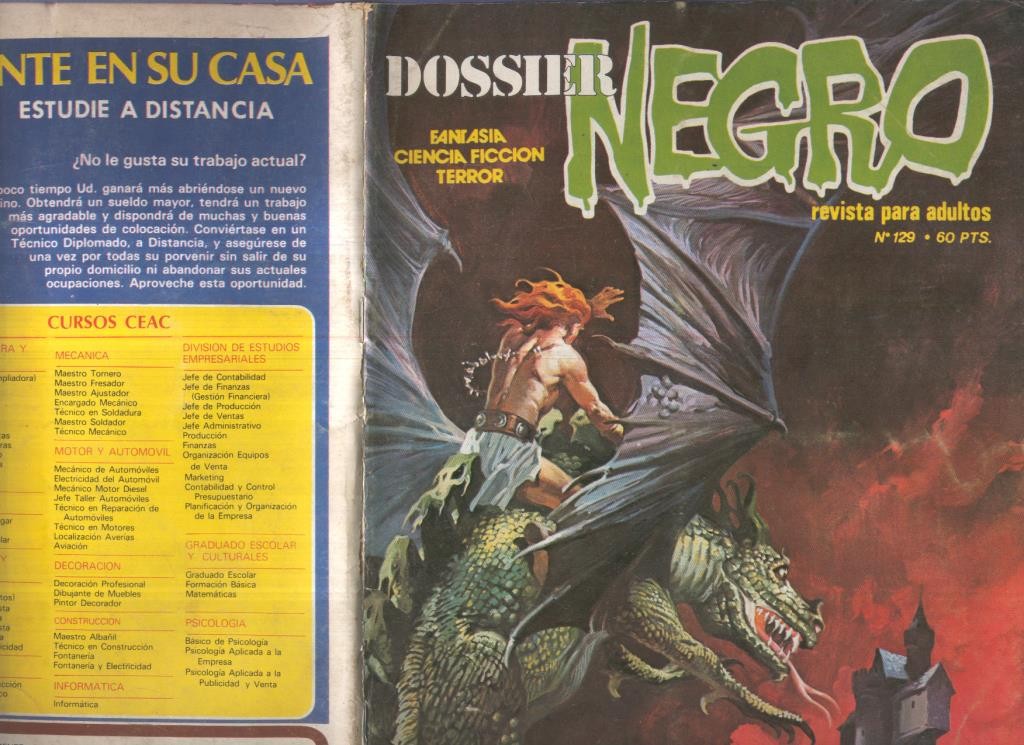 Dossier Negro numero 129 (numerado 2 en trasera con leve roto parte inferior cubierta)