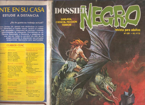 Dossier Negro numero 129 (numerado 2 en trasera con leve roto parte inferior cubierta)