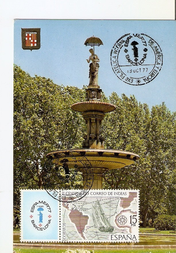 Postal 028129 : Barcelona, Parque de la Ciudadela, Dama del Paraguas
