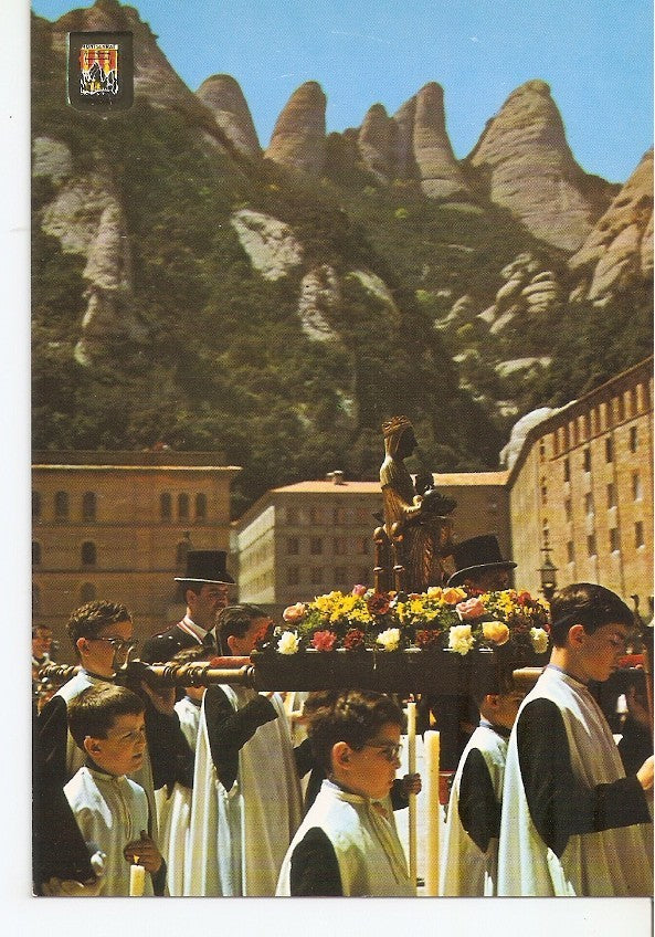 Postal 045244 : Montserrat. Un aspecto de la fiesta de la Virgen. Patrona de Cataluña