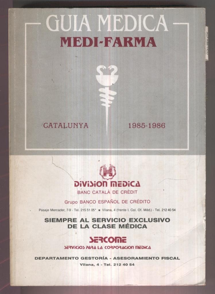 Guia Medica Medi-Farma Catalunya 1985-1986