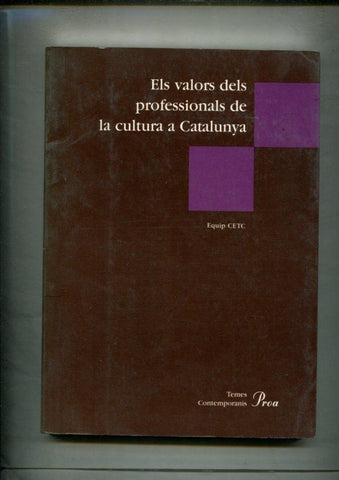 Els valors dels professionals de la cultura a Catalunya
