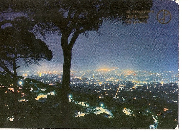 Postal 022454 : Vista nocturna, Barcelona