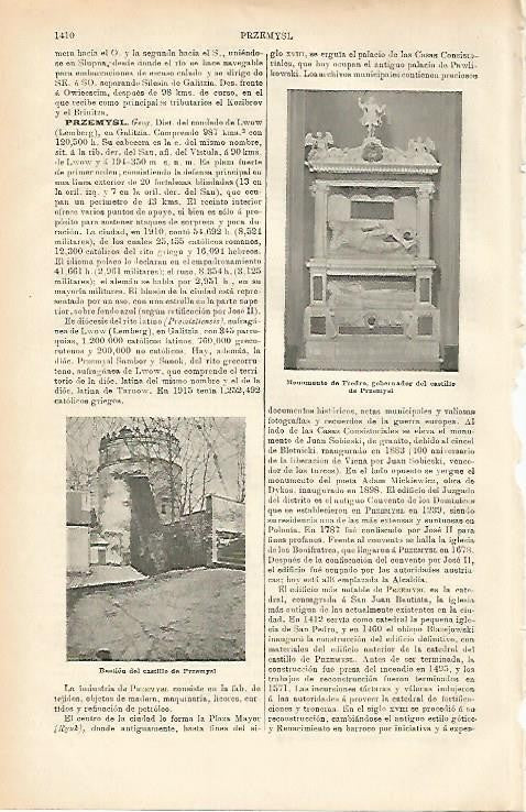 LAMINA ESPASA 3667: Castillo de Przemysl Polonia