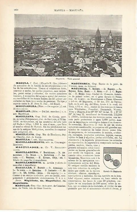 LAMINA ESPASA Alemania 3886: Vista general de Maguncia Alemania