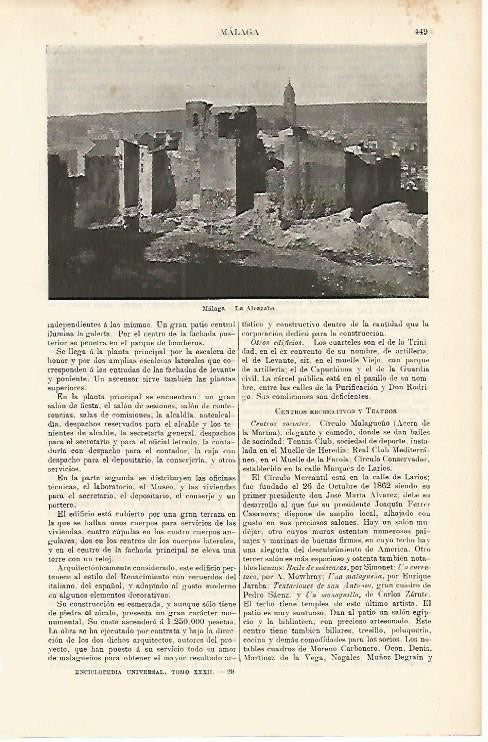 LAMINA ESPASA 3917: La Alcazaba de Malaga