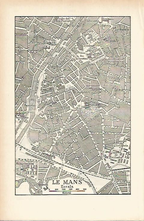 LAMINA ESPASA 3986: Plano de Le Mans Francia