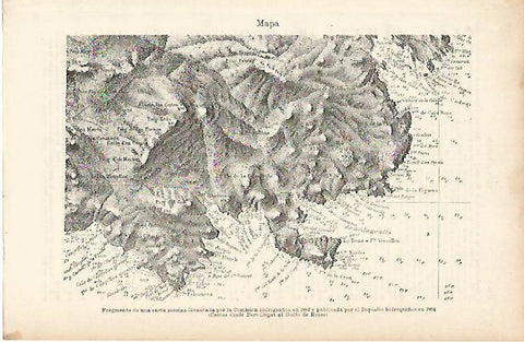 LAMINA ESPASA 4026: Mapa de las costas desde Port-Lligat al Gofo de Rosas
