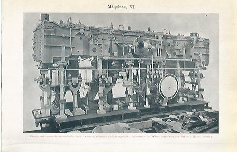 LAMINA ESPASA 4033: Maquina del acorazado Sao Paolo