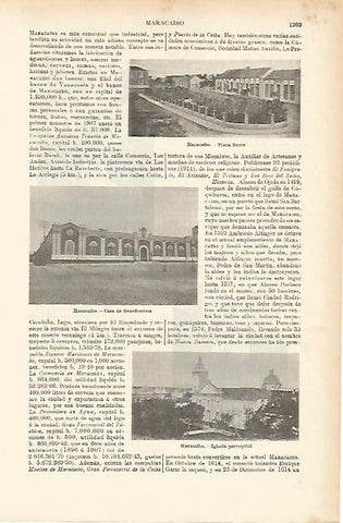 LAMINA ESPASA 4042: Vistas de Maracaibo Colombia