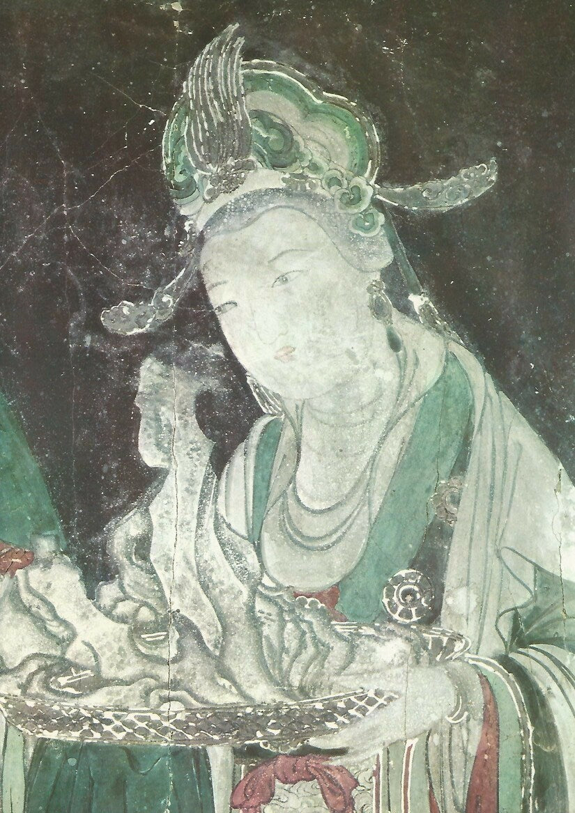 Lamina 033: La portadora de ofrendas pintura de la epoca Ming