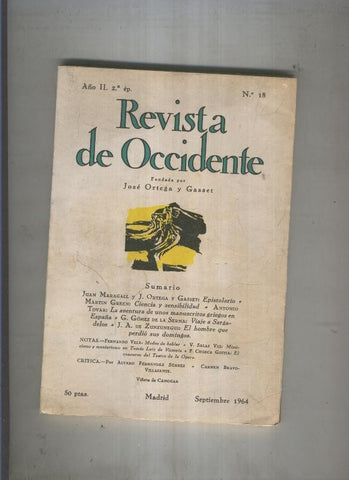 Revista de Occidente numero 18 segunda epoca