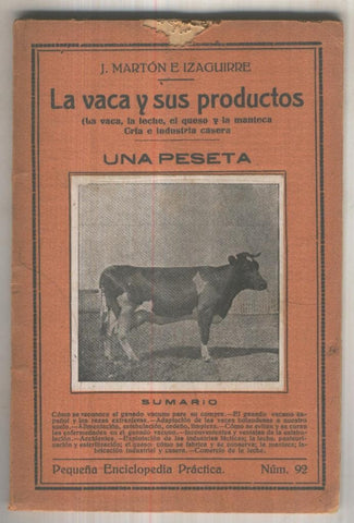Pequeña enciclopedia practica numero 092: La vaca y sus productos