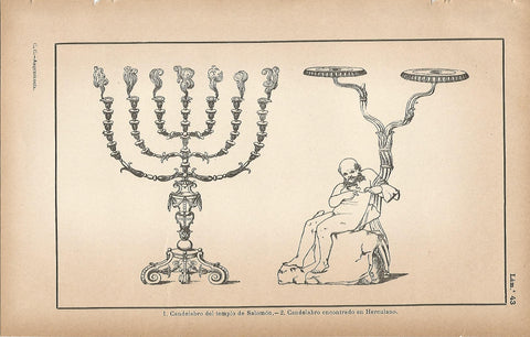 Lamina 043: Menora del templo de Salomon - Candelabro romano de Herculano