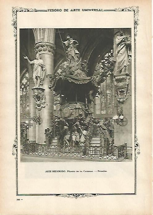 LAMINA 1423. Pulpito de la Catedral de Bruselas