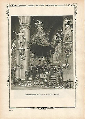 LAMINA 1423. Pulpito de la Catedral de Bruselas