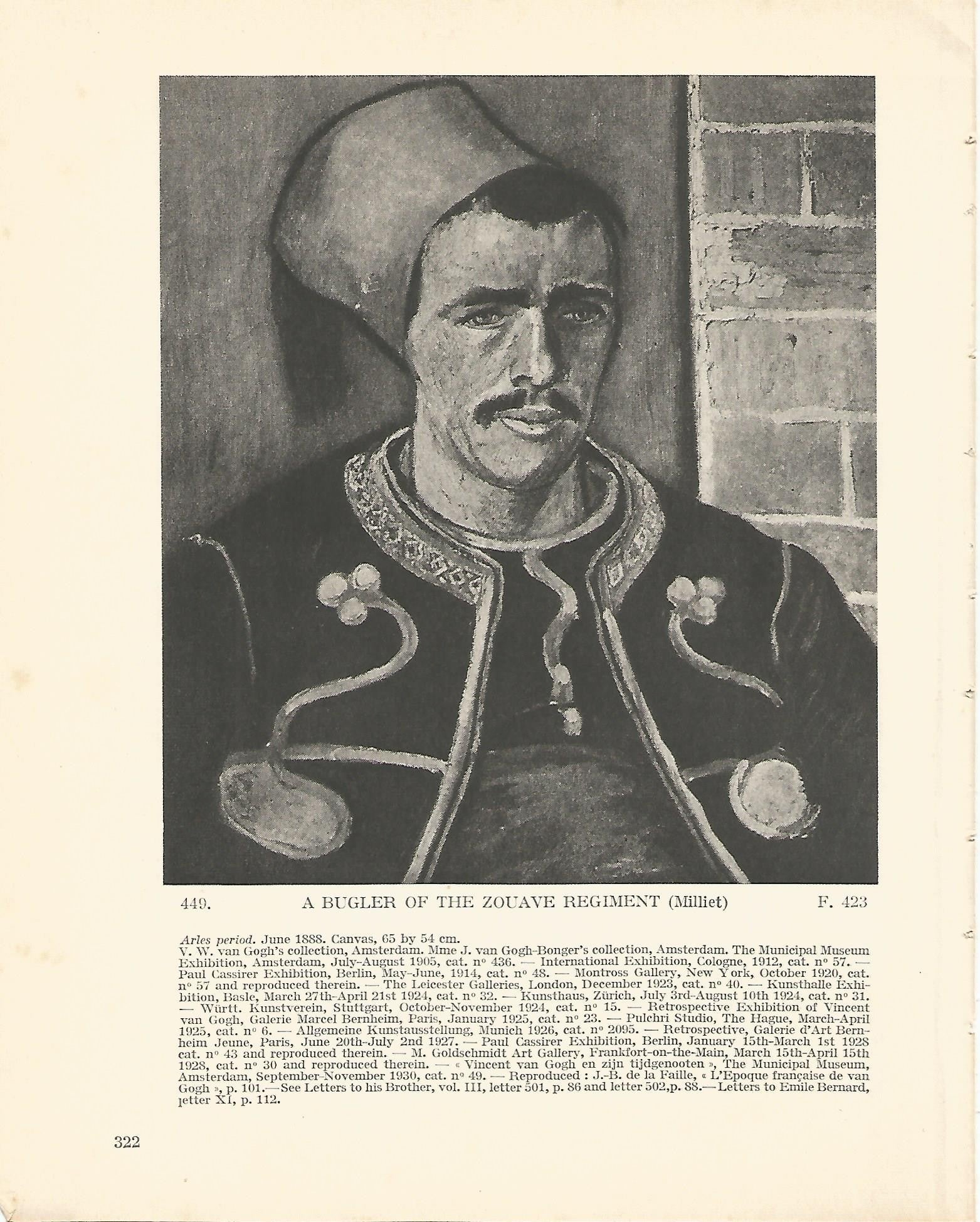 LAMINA 1354: VAN GOGH. A Bugler of the Zouave Regiment
