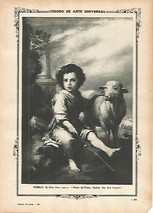 LAMINA 1451. MURILLO. El Niño Dios Pastor