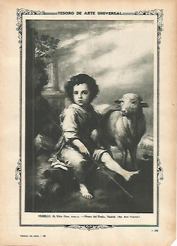 LAMINA 1451. MURILLO. El Niño Dios Pastor