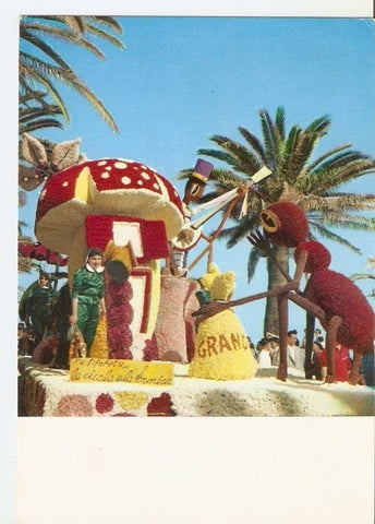 Postal 046994 : Ventimiglia - Riviera dei Fiori.  Flowers Battle - The car The cicade and the ant