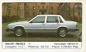 CROMO 346 ALBUM COCHES MOTOR 16: VOLVO 760 GLE