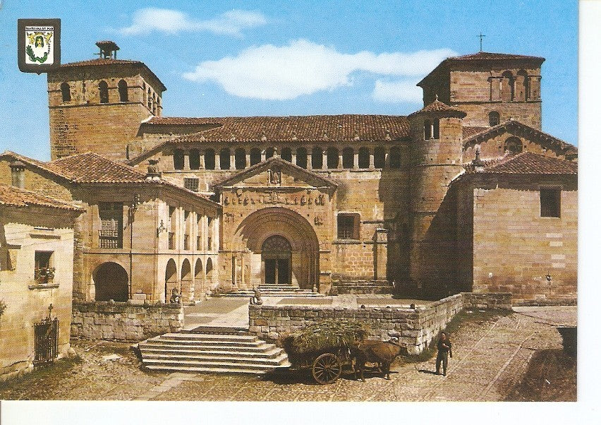 Postal 030027 : Santillana del Mar Real Colegiata. Fachada (siglo XII)