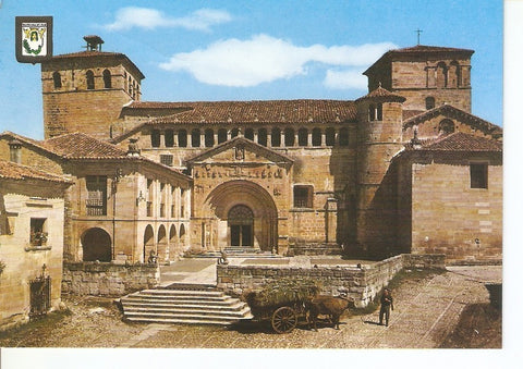 Postal 030027 : Santillana del Mar Real Colegiata. Fachada (siglo XII)