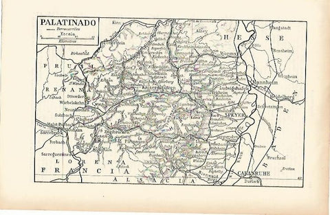 LAMINA ESPASA Alemania 1527: Mapa de Palantinado Alemania