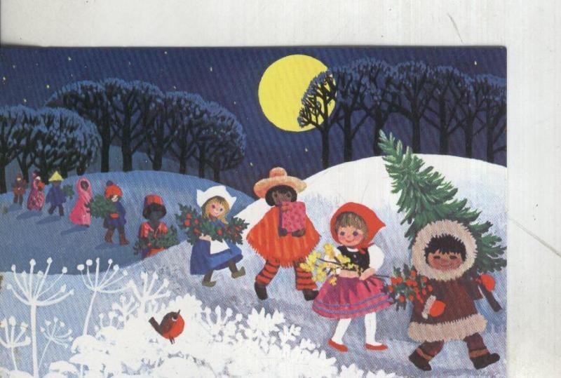 Postall 003113: Felicitacion navidad ilustrada por Annette