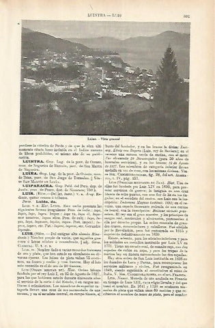 LAMINA ESPASA 1806: Vista general de Luino Italia