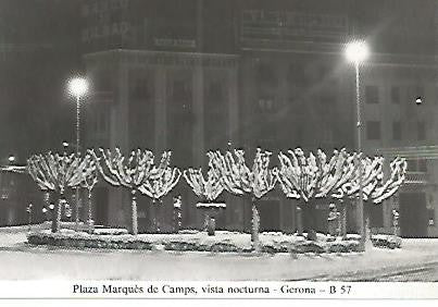 POSTAL 55010: Gerona. Nevada 1959-60. Plaza Marques de Camps