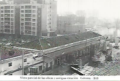 POSTAL 55057: Gerona. Vista parcial de las obras. 1971