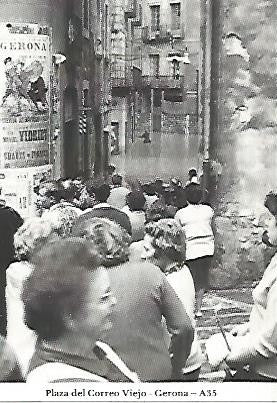 POSTAL 55079: Gerona. Plaza Correo Viejo. 12 octubre 1962