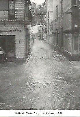 POSTAL 55080: Gerona. Temporal 31 agosto 1955