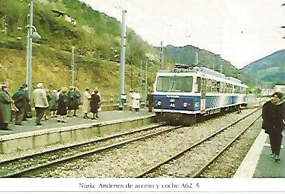 POSTAL 55149: Coche A62. Estacion de Nuria. 1993