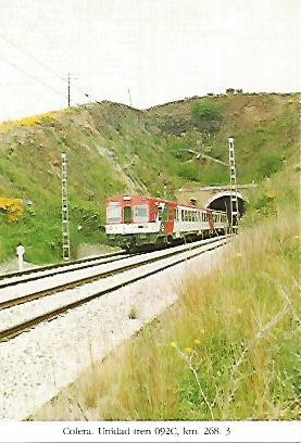 POSTAL 55156: Unidad tren 092C kilometro 268. Llança-Colera. 