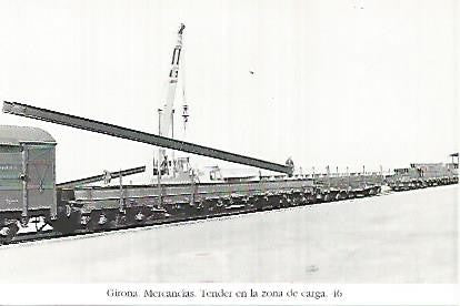 POSTAL 55193: Tender en la zona de carga. Estacion de Girona 1979