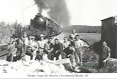 POSTAL 55199: Obreros de la empresa Miarnau SA. Renovacion viaria de Girona a Portbou. 1963