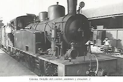 POSTAL 55208: Detalle del carrilet. Estacion de Girona 1969