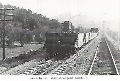 POSTAL 55224: Tren de trabajos entre Llança y Portbou. 1965