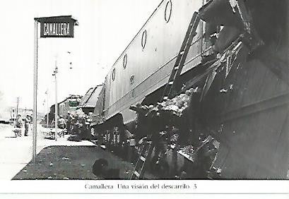 POSTAL 55259: Andenes de la estacion de Camallera. Descarrilamiento 1964
