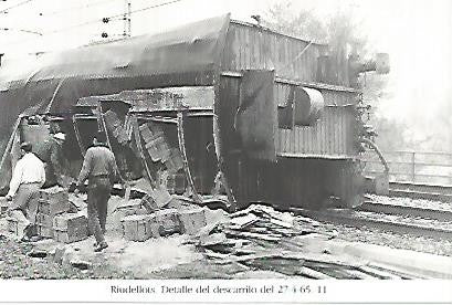 POSTAL 55267: Descarrilamiento del 1965. Riudellots